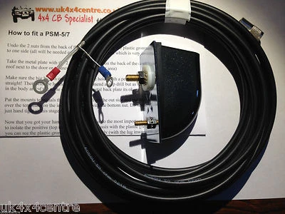 Rear CB aerial mount  3/8 stud 5M cable Land Rover Defender 90 4X4 PSM-1 - Image 1 of 4