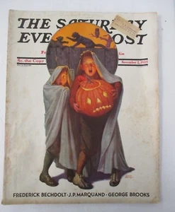 1935 Saturday Evening Post Magazine with HALLOWEEN Cover by Frederic Stanley - Picture 1 of 8