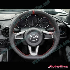 AutoExe NAPPA Leather Flat Bottom Steering Wheel fit 2015-2020 Fiat 124 Spider - Picture 1 of 7