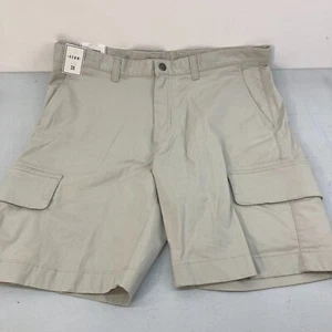 Pantalones Cortos Rowm Tela Elástica Para Hombre 38 x 9 Entrepierna Beige Caqui Bolsillo Carga NUEVO - Imagen 1 de 10