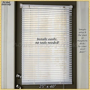 Magnetic Blind For Steel Door Window Vinyl Mini Blind Curtain Magnet Shade 25x40 - Picture 1 of 8