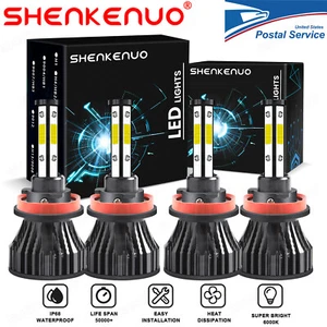 For Nissan Sentra 2013-2019 Combo 4x H11+H11 LED Headlight Bulbs 6000K White Kit - Foto 1 di 13
