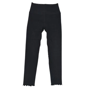 Spiritual Gangster Leggings XS/S Black Ribbed High Waist Lettuce Hem Yoga Pants - Picture 1 of 7