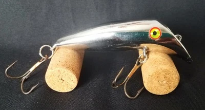 Señuelo de pesca vintage canadiense Wiggler cromo/plateado 3 3/4" 1 oz metal crankbait Foto 1 de 4