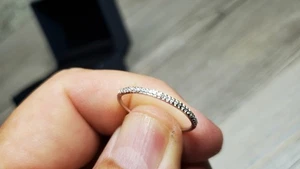 Eternity / Anniversary Band Diamond Finerock 10k White Gold Ring - Picture 1 of 9