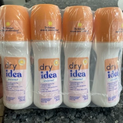 Dry Idea *УПАКОВКА ИЗ 4* роликовых дезодорантов и антиперспирантов|2X более длинная защита от пота - Изображение 1 из 3
