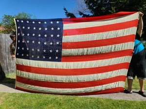 Bandera Americana Grande De Colección 48 Estrellas Esterlina 12x8' EE. UU. Estados Unidos De América - Imagen 1 de 24