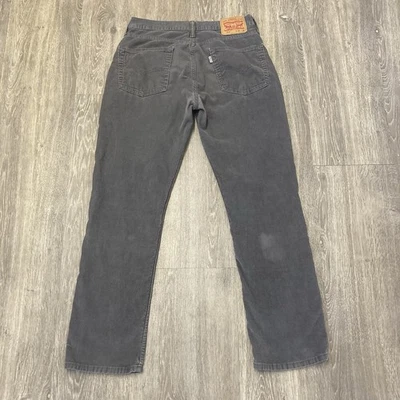 Pantalón de pana cintura alta Levi’s 514 pierna recta gris algodón damas Reino Unido 12 Foto 1 de 4