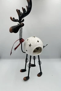 Pier  1 One Bobblehead Moose Reindeer Tealight Candle Holder Tree Cutout 18” - Picture 1 of 7