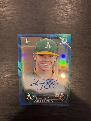 2016 Bowman Draft Chrome Daulton Jefferies Blue Refractor Auto RC 077/150 A’s - Image 1 of 2