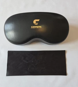 CARRERA LARGE BLACK HARD SUNGLASS CASE w CLEANING CLOTH - Picture 1 of 4