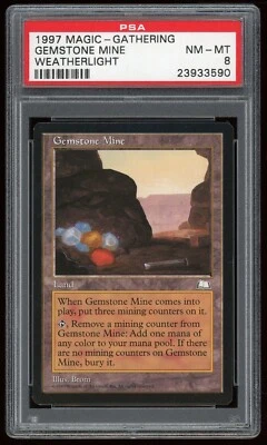 1997 MTG Magic the Gathering Card Weatherlight Gemstone Mine PSA 8 TCG - Image 1 of 2