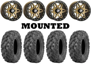 Kit 4 Quadboss QBT447 Tires 26x9-14 on Sedona Split Six Beadlock Bronze 6 1KXP - Picture 1 of 5