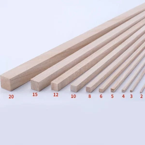 20 Piezas Palo de Madera Cuadrado Paulownia Varilla Tira Modelo Hágalo Usted Mismo Artesanía Niños 2mm-30mm - Imagen 1 de 6