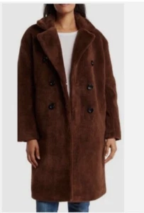 Abrigo de peluche para mujer Rebecca Minkoff marrón 100 % lana talla grande L $428 - Imagen 1 de 10
