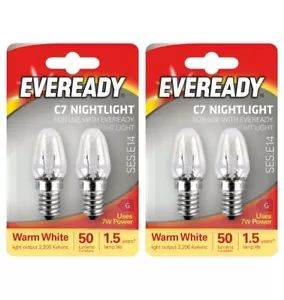 Eveready Night Light Bulb E14 C7 50lm 7W 2200K (Warm White) - Pack of 4 - Picture 1 of 4