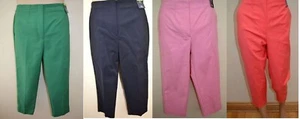 New M&S COLLECTION Cotton Blend Slim Fit Cropped Trousers Sz UK 10 & 12 - Picture 1 of 12
