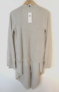 298 $ Eileen Fisher S Sea Salt waschbare drapierte Woll-Cardigan neu mit Etikett - Bild 1 von 6