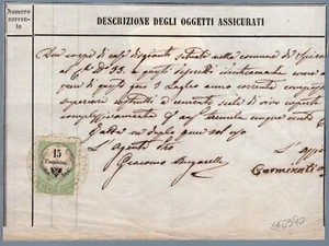 GF0390 Documenti: alleg.polizza assicur. Con 15 c Lombardo Veneto - Imagen 1 de 1