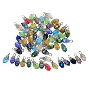 50x Crystal Glass Pendants Jewelry Making Charms For Bracelets - Picture 1 of 5