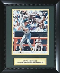 Mark McGwire Autographed Oakland Athletics Signed Baseball 8x10 Framed Photo JSA