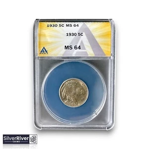 1930 Buffalo Nickel (*Certificato MS64 da ANACS*) - Data migliore - Foto 1 di 4