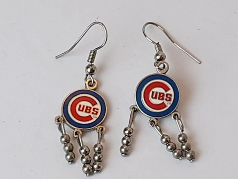 2 Pairs Of Chicago CUBS Earrings MLB Baseball Cover
