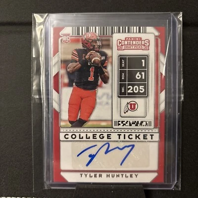 Tyler Huntley Auto College Ticket Panini Contenders Draft RC Signed Utah Ravens - Image 1 of 2