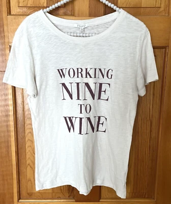 Working Nine To Wine Womens T-Shirt Sz S Graphic Whisper Weight Sheer Mom Life - Image 1 of 4
