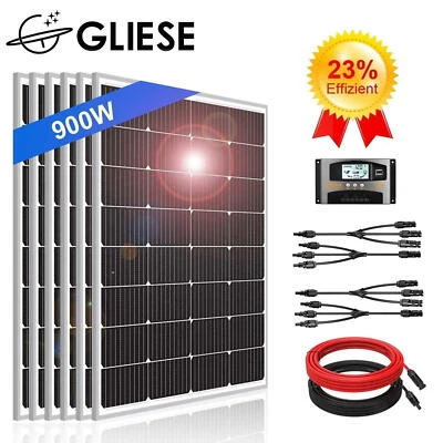 900 Watt 12 Volt Solar Set Solaranlage Inselanlage Garten Camping Solarmodul - Bild 1 von 4
