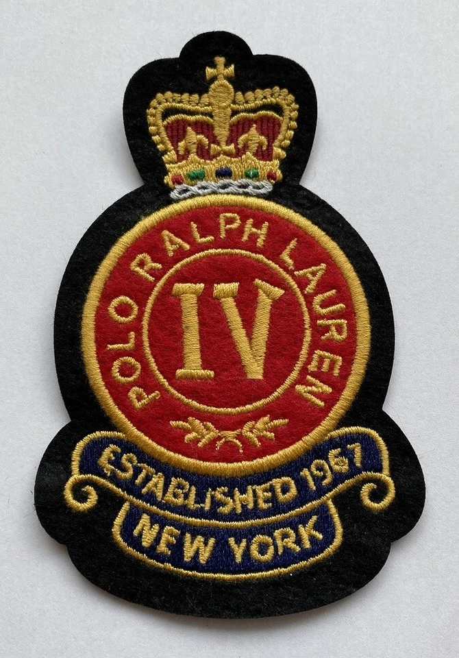 POLO RALPH LAUREN NEW YORK ESTABLISHED 1967 GOLD CROWN CREST IV PATCH VERY RARE - Image 1 of 1