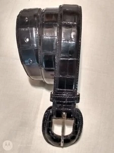 WCM NEW YORK AMERICAN Black ALLIGATOR  WOMEN'S BELT sz small  - Picture 1 of 6