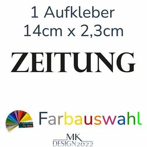 Zeitung Aufkleber Schriftzug für Zeitungsrolle Wandablage Briefkasten 14cm - Bild 1 von 14