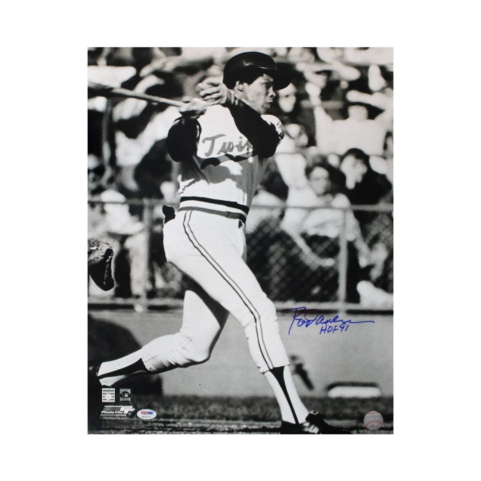 Rod Carew HOF 91 Autographed Minnesota 16x20 Photo - PSA/DNA (B&W, Vertical) - Image 1 of 1