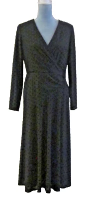 RALPH LAUREN Dress Size 6 Black  Polka Dot Textured Long Sleeve Midi Length - Image 1 of 3