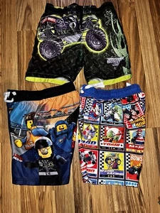 Monster Jam Lego Mario Kart Grave Digger Boys Swim Trunks Size 4/5 - Picture 1 of 11