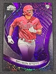 Bryson Stott 2022 Topps Chrome Black ROOKIE #/150 PURPLE MINI DIAMOND REFRACTOR - Picture 1 of 5