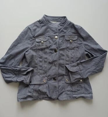 Chaqueta Bellissima para mujer talla 12 azul a rayas con botones Foto 1 de 4