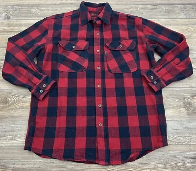 Camisa de franela Five Brother Buffalo a cuadros para hombre grande roja/negra Gorpcore Cabincore Foto 1 de 4