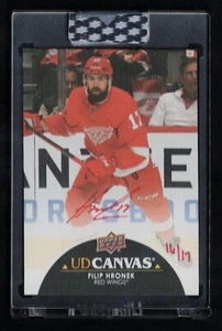 2021-22 Upper Deck Clear Cut UD Canvas Signatures Auto Red Filip Hronek 16/17 - Picture 1 of 1