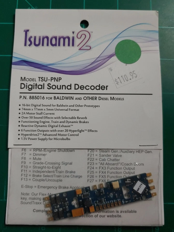 Soundtraxx Model TSU-PNP Tsunami2 Digital Sound Decoder 885016 for BALD+ Diesel - Image 1 of 1