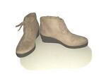 Cute Suede Size 7 White Mt Laveda Wedge Lace Up Ankle Boots