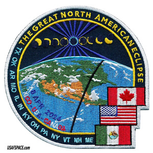 Wielkie zaćmienie Ameryki Północnej 2024-ORYGINAŁ -AB Emblemat Tim Gagnon-KOSMICZNA NASZYWKA