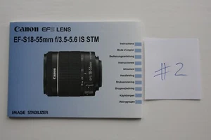 Neues Original Canon 18-55mm IS STM Objektiv Bedienungsanleitung in UK #2 - Bild 1 von 2