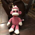 2013 Ty Beanie Babies Socks the Sock Monkey Plush Stuffed Animal 9" Pink