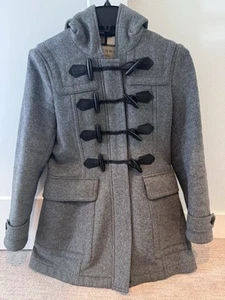 BURBERRY Blackwell Wool Toggle Duffle Coat US10 Peacoat Plaid Nova Check - Picture 1 of 11