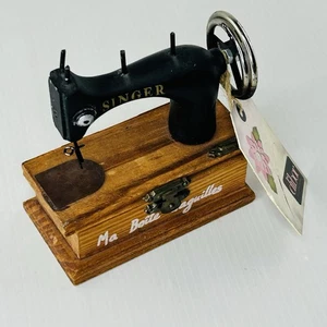 Sewing Machine Trinket Box Singer Needle Buttons Storage Decorative Ornament - Picture 1 of 16
