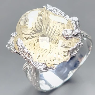 X'mas gift Jewelry Natural Citrine Ring 925 Sterling Silver Size 8 /R433802 Foto 1 de 4