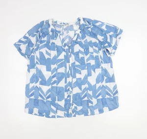 FatFace Damen blau geometrisches Muster Bluse Größe 12 - Bild 1 von 12