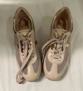 MICHAEL Michael Kors Dusty Pink Mesh & Leather Lace-Up Sneakers Size 8M EUC - Picture 1 of 8